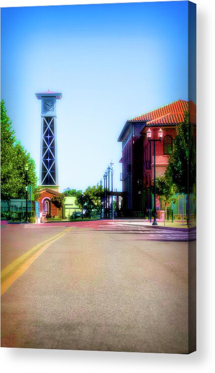 Tower Acrylic Print featuring the digital art ACE Tower Stockton by Terry Davis