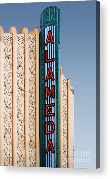 Theater Acrylic Print featuring the photograph Alameda Movie Theater . Alameda California by Wingsdomain Art and Photography