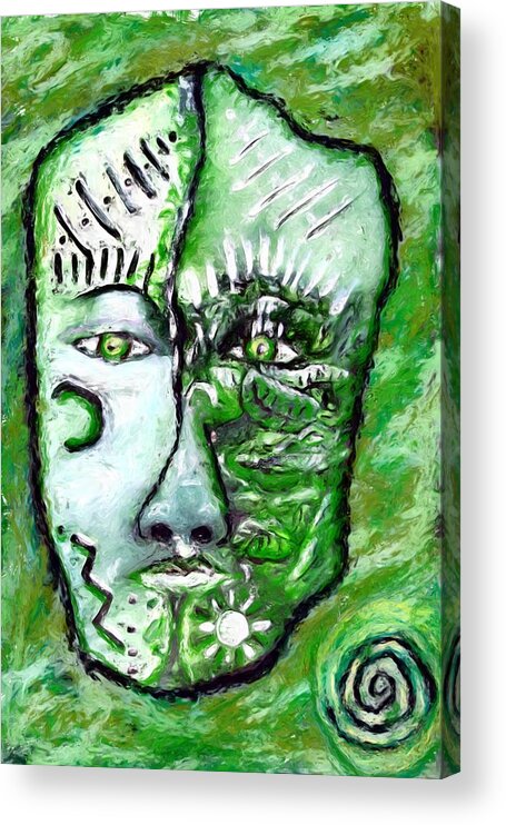Alive Acrylic Print featuring the painting Alive A Mask by Shelley Bain
