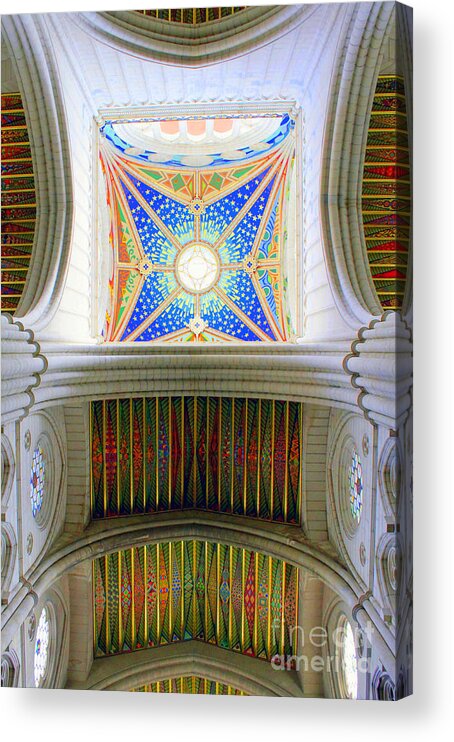 Architecture Acrylic Print featuring the photograph Madrid Almudena Ceiling by Nieves Nitta