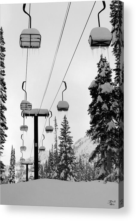 Chairlift Acrylic Print featuring the photograph Alta October by Brett Pelletier