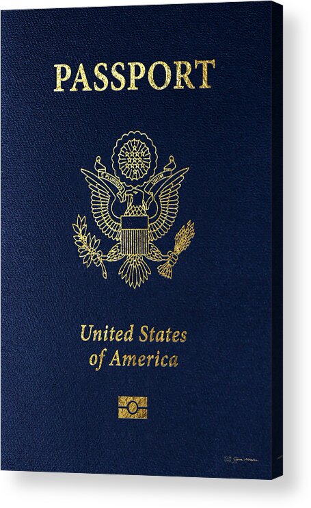 “passports” Collection Serge Averbukh Acrylic Print featuring the digital art American Passport Cover by Serge Averbukh