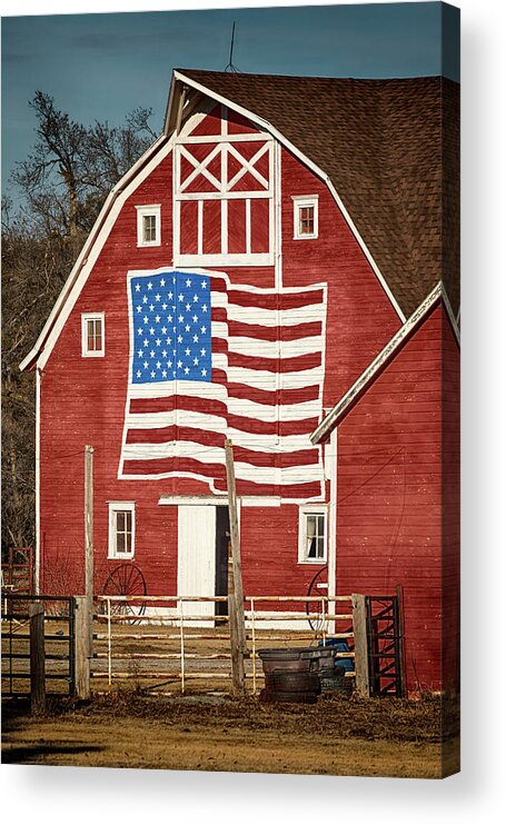Barn Acrylic Print featuring the photograph American Pride by Susan Rissi Tregoning