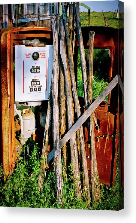 Farm Life Acrylic Print featuring the photograph Antique Gas Pump by Linda Unger