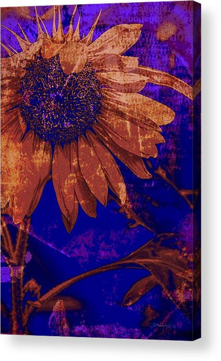 Sunflower Acrylic Print featuring the photograph Antique Sunflower by Diane Lindon Coy
