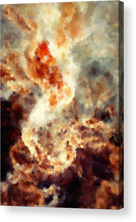 Apocalyptic Abstract Acrylic Print featuring the painting Apocalyptic Abstract by Georgiana Romanovna