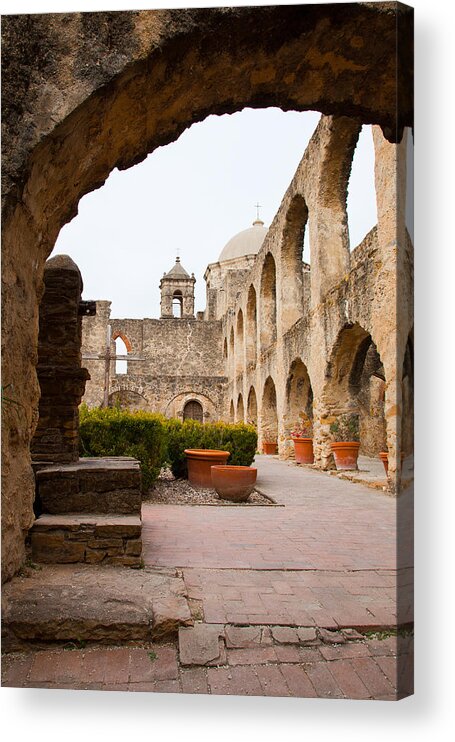 Mission Acrylic Print featuring the photograph Arches of Mission San Jose by Iris Greenwell