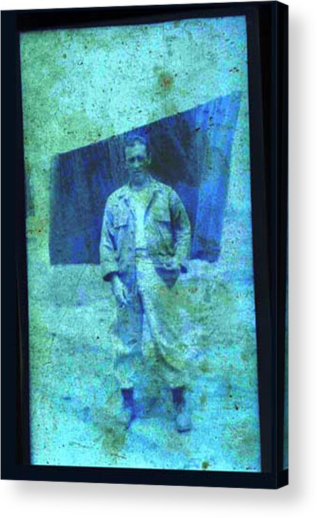 Antiques Acrylic Print featuring the photograph Army Man with Laundry by John Vincent Palozzi