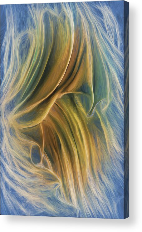 Abstract Experimentalism Acrylic Print featuring the digital art Arrhythmia and Blues by Becky Titus