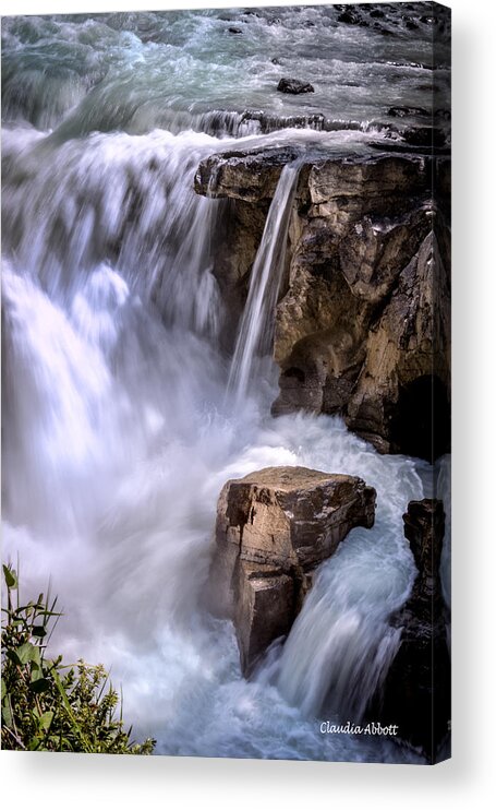 Athabasca Falls Acrylic Print featuring the photograph Athabasca Falls by Claudia Abbott