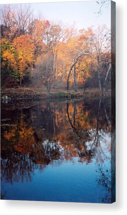 Blue Acrylic Print featuring the photograph Autumn Banks of the Brandywine by Emery Graham