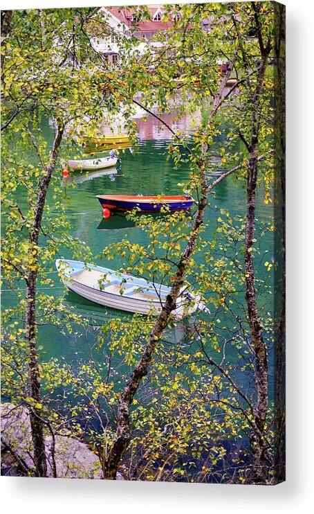 Europe Acrylic Print featuring the photograph Autumn. Boats by Dmytro Korol