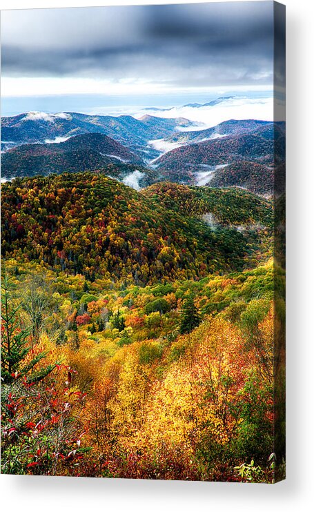 Mountains Acrylic Print featuring the photograph Autumn Foliage On Blue Ridge Parkway Near Maggie Valley North Ca by Alex Grichenko