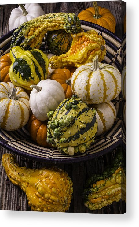 Colorful Acrylic Print featuring the photograph Autumn Harvest Basket by Garry Gay