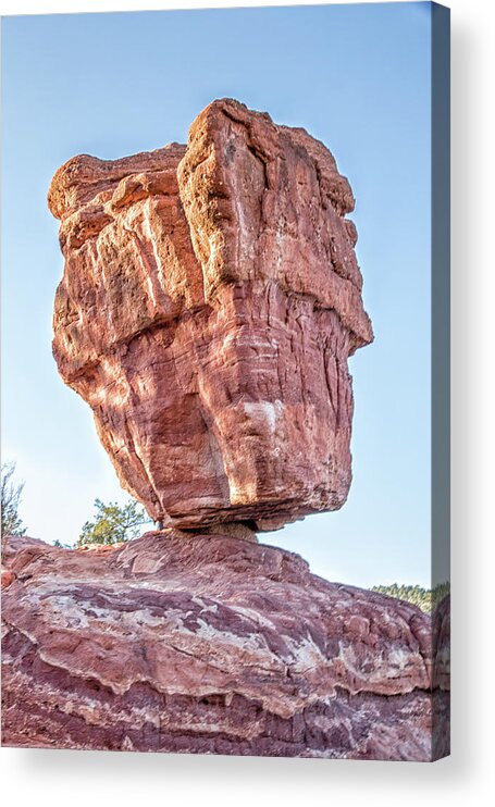 Balanced Rock Acrylic Print featuring the photograph Balanced Rock in Garden of the Gods, Colorado Springs by Peter Ciro