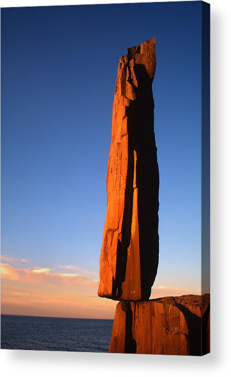 Balancing Rock Acrylic Print featuring the photograph Balancing Rock At Sunrise by Irwin Barrett