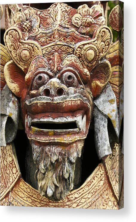 Asia Acrylic Print featuring the photograph Balinese Temple Guardian by Michele Burgess