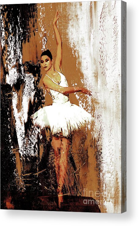 Ballerina Acrylic Print featuring the painting Ballerina Dance 093 by Gull G