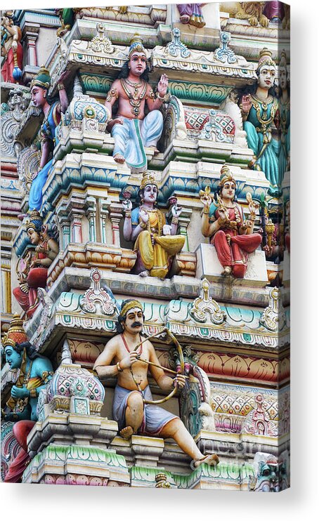 Indian Deities Acrylic Print featuring the photograph Bangalore Hindu Temple Gopuram by Tim Gainey