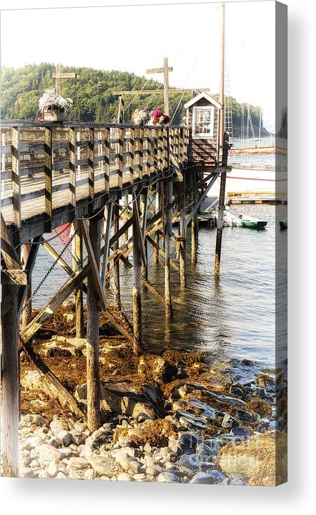 Bar Acrylic Print featuring the photograph Bar Harbor pier by Jane Rix