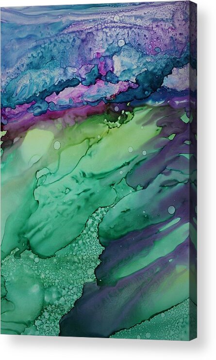 Abstract Acrylic Print featuring the painting Beachfroth by Ruth Kamenev