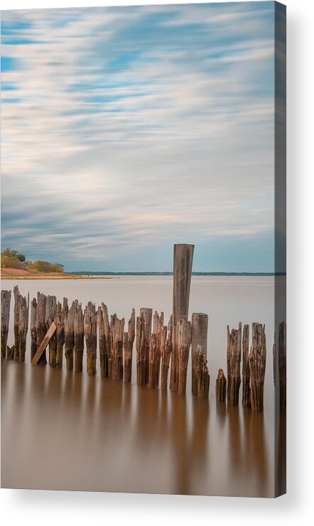 Keyport Acrylic Print featuring the photograph Beautiful Aging Pilings In Keyport by Gary Slawsky
