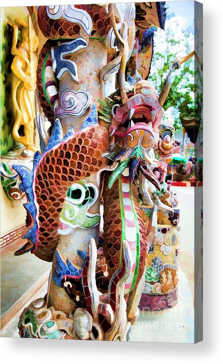 Glass Mosaic Acrylic Print featuring the photograph Beautiful Glass Snake Mosaic by Chuck Kuhn