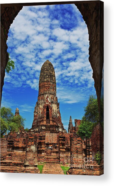 Thailand Acrylic Print featuring the photograph Beautiful Wat Phra Ram Temple in Ayutthaya, Thailand by Sam Antonio