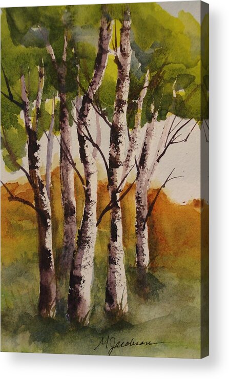 Trees Acrylic Print featuring the painting Birch by Marilyn Jacobson