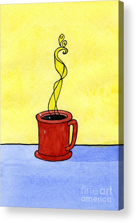 Black Coffee A Pen & Ink Watercolor Painting By Norma Appleton Acrylic Print featuring the painting Black Coffee by Norma Appleton