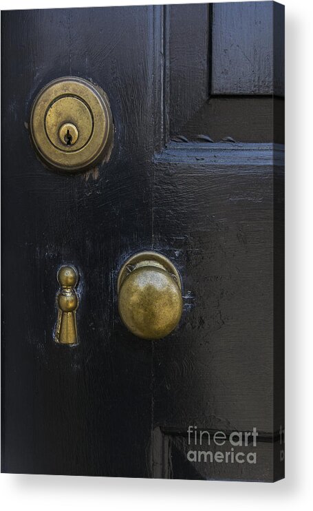 Old Acrylic Print featuring the photograph Black Door by Margie Hurwich