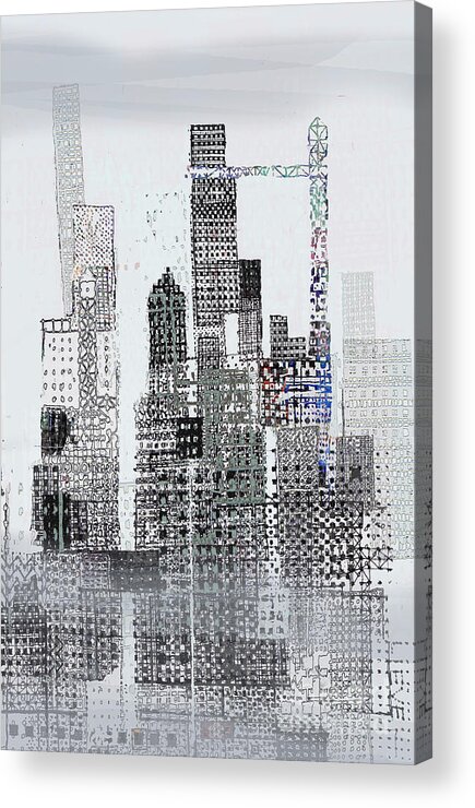 Urban Landscape Illustration Acrylic Print featuring the digital art Blip 2 by Andy Mercer