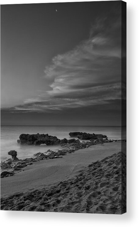 Atlantic Acrylic Print featuring the photograph Blowing Rocks Black and White Sunrise by Andres Leon