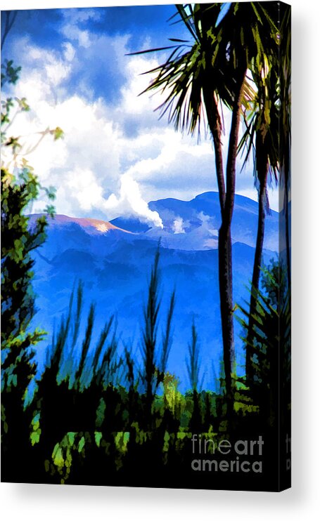 New Zealand Active Mountains Landscapes Acrylic Print featuring the photograph Blowing Steam by Rick Bragan