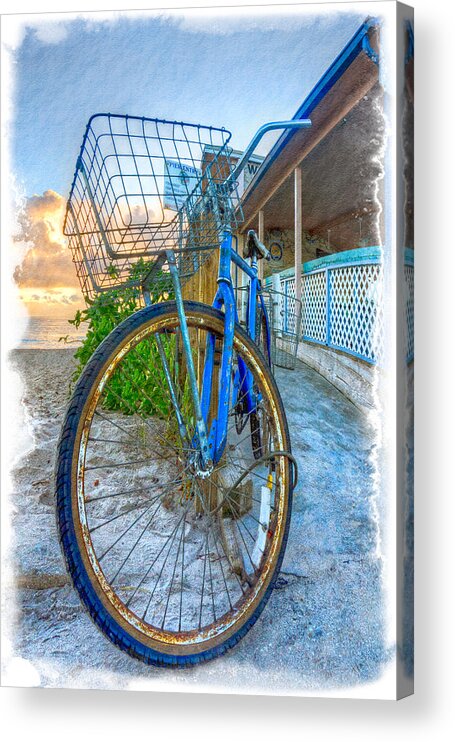 Clouds Acrylic Print featuring the photograph Blue Bike by Debra and Dave Vanderlaan