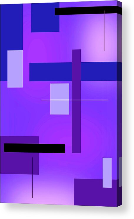 Design Acrylic Print featuring the digital art Blue Design 2 Vertical by Johanna Hurmerinta