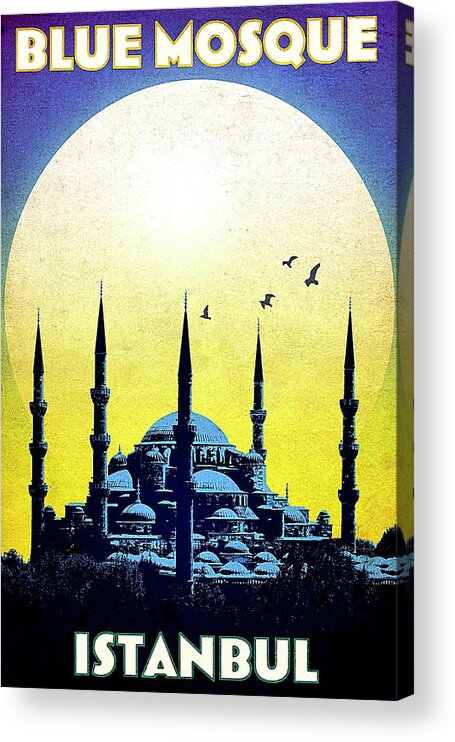 Blue Mosque Acrylic Print featuring the painting Blue Mosque, Istanbul, Turkey by Long Shot