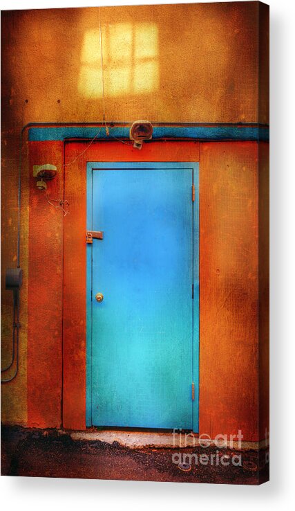 Tranquility Acrylic Print featuring the photograph Blue Taos Door by Craig J Satterlee