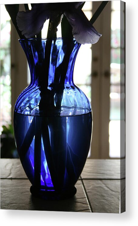 Vase Acrylic Print featuring the photograph Blue vase by Marna Edwards Flavell
