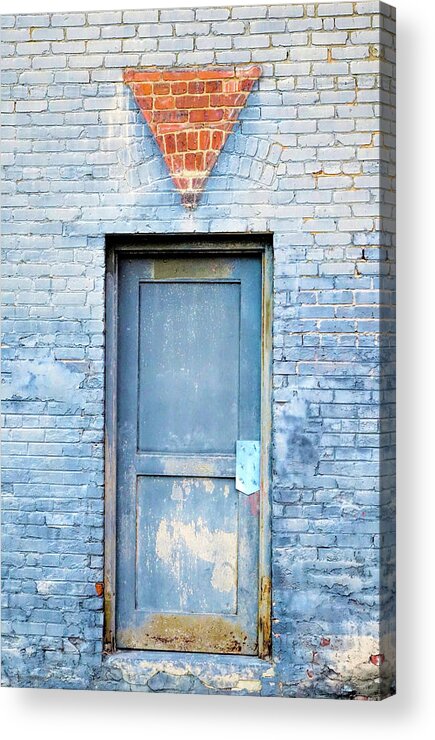 Bristol Acrylic Print featuring the photograph Blue wall blue door by Denise Beverly