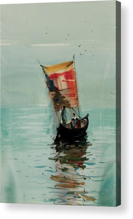 Boat Acrylic Print featuring the painting Boat by Helal Uddin