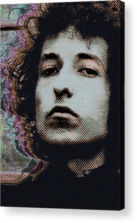 Bob Dylan Acrylic Print featuring the painting Bob Dylan 6 Vertical 2 by Tony Rubino