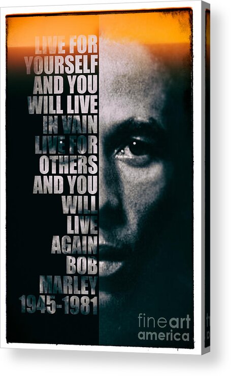 Bob Acrylic Print featuring the photograph Bob Marley by Jonas Luis