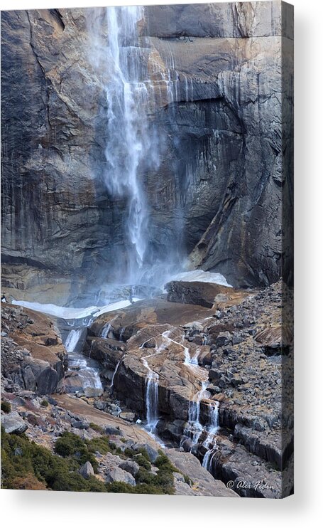 Waterfall Acrylic Print featuring the photograph Bottom part of upper Yosemite Waterfall by Alexander Fedin