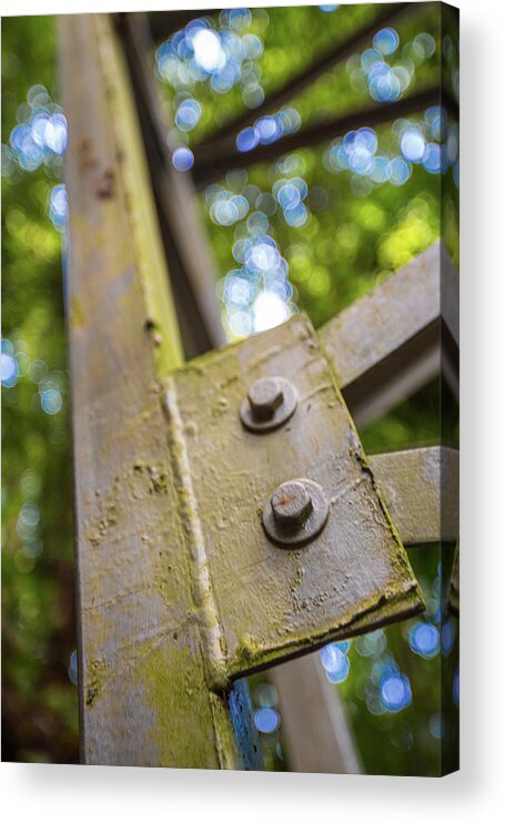Architecture Acrylic Print featuring the photograph Bridge Bolts by Garry Loss