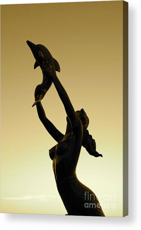 La Paz Acrylic Print featuring the photograph Bronze Mermaid by Becqi Sherman