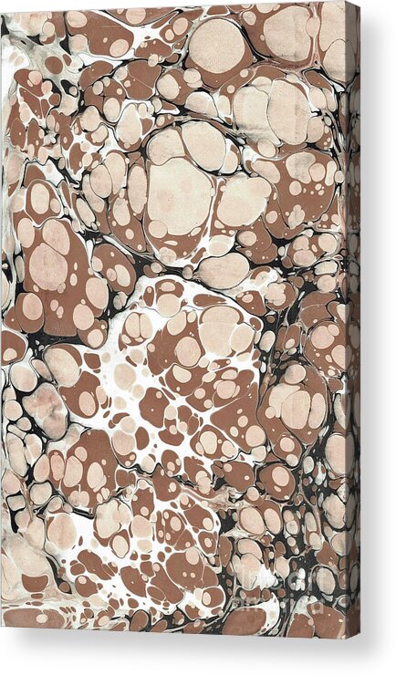 Water Marbling Acrylic Print featuring the painting Brown Battal #2 by Daniela Easter