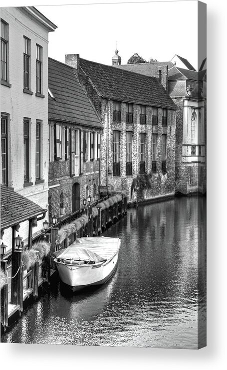 Brugge Acrylic Print featuring the photograph Brugge Canal by Rebekah Zivicki