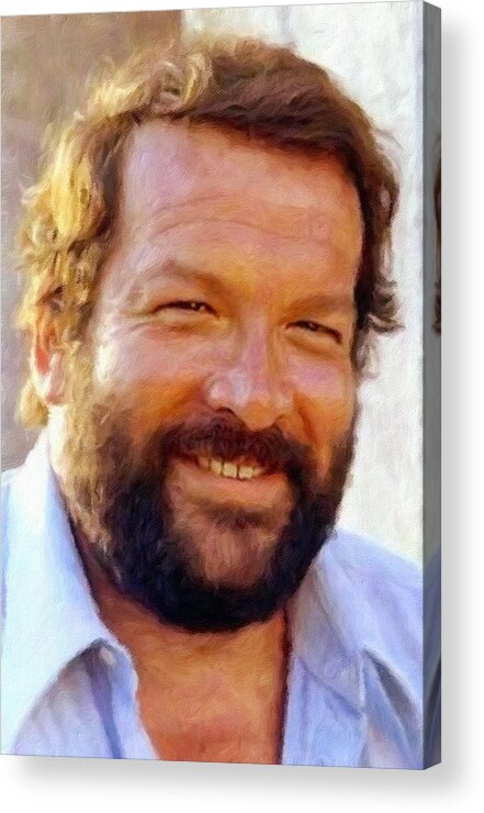 Bud Spencer Acrylic Print featuring the painting Bud Spencer by Vincent Monozlay