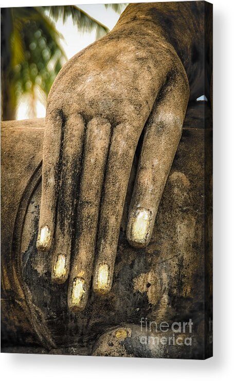 Sukhothai Acrylic Print featuring the photograph Buddha Hand by Adrian Evans